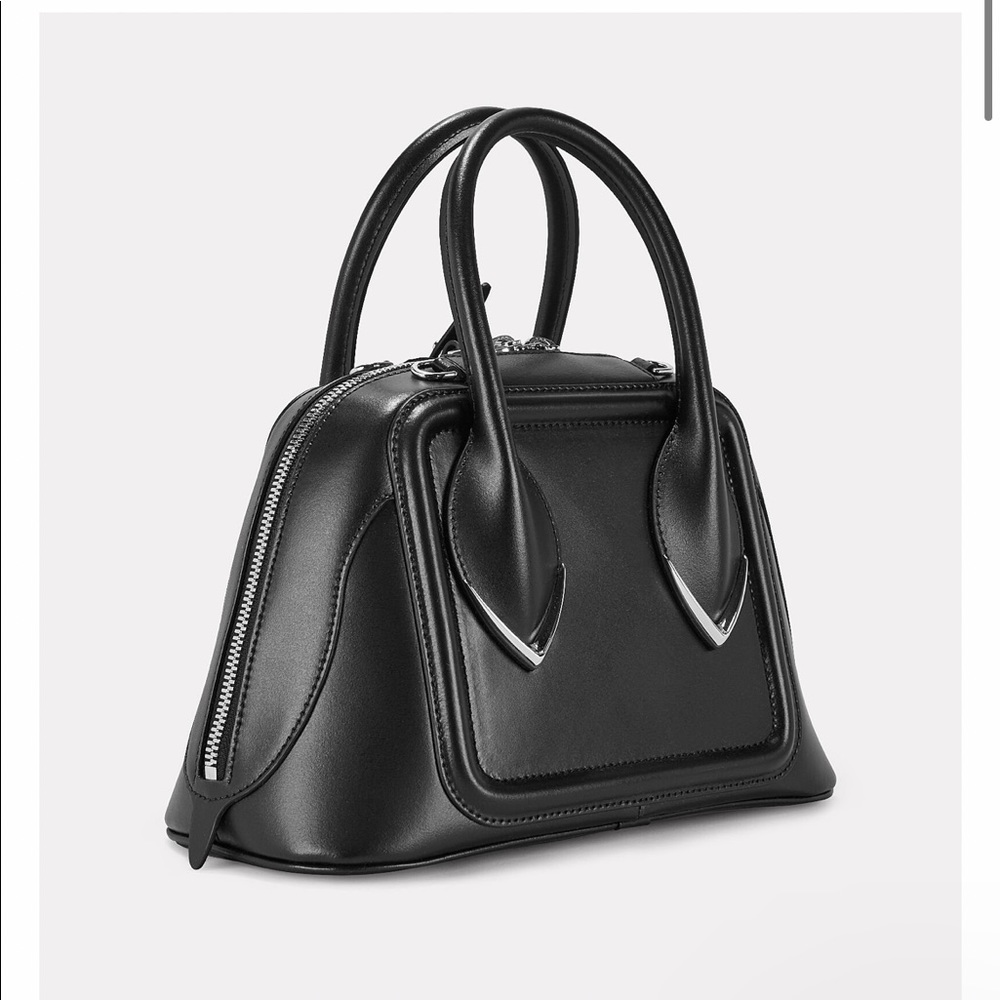 Black leather Alexander McQueen Pinter Bowling Bag
